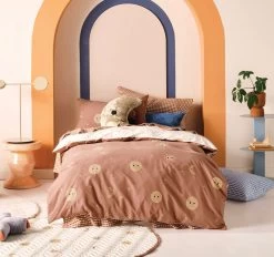 Happy Cosmos Quilt Cover Set Range Clay