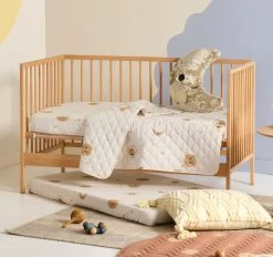 Happy Cosmos Cot Coverlet Sugar