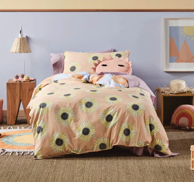 Hello Sunshine Quilt Cover Set Range Peach