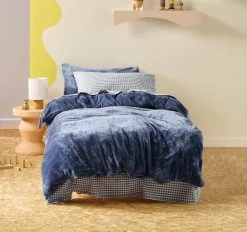 Milly Quilt Cover Set Range Dark Blue
