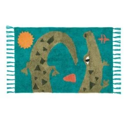 Outdoor Croc 80x120cm Floor Rug Teal