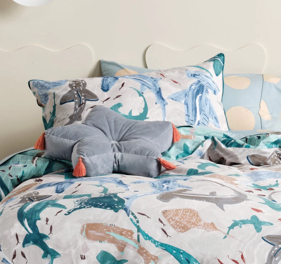 Shark School Quilt Cover Set Range Aqua - Image 8