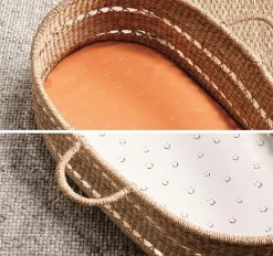 Smiles All Round 2 Piece Bassinet Fitted Sheets Sugar And Apricot