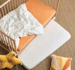 Smiles All Round 2 Piece Cot Fitted Sheets Sugar And Apricot