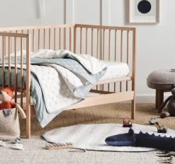 Smiles All Round Cot Coverlet Sugar And Smoke