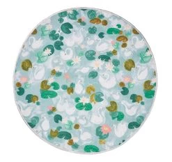 Swanning Around 120cm Round Playmat Teal