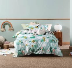 Swanning Around Quilt Cover Set Range Teal