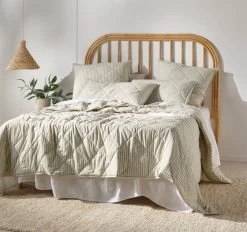 Classic Stripe Coverlet Pebble