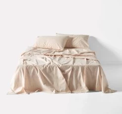 Classic Stripe Sheet Set Range Rose