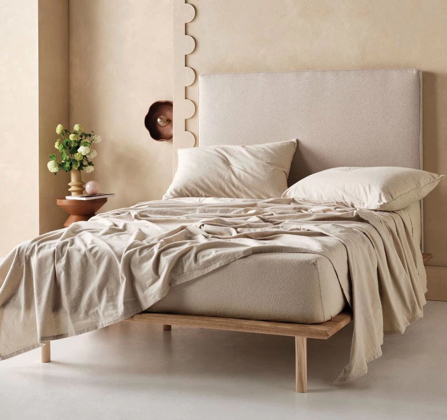 Plain-Dyed Flannelette Cotton Mega Sheet Set Range Taupe