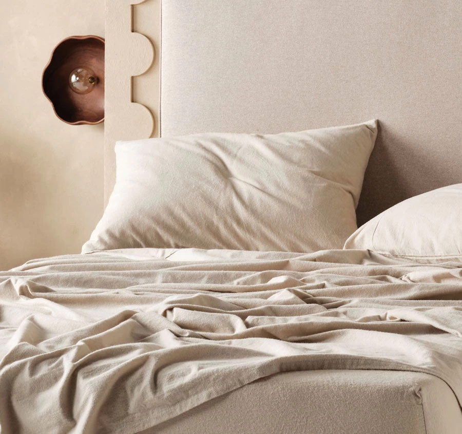 Plain-Dyed Flannelette Cotton Mega Sheet Set Range Taupe - Image 2