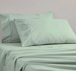 250THC Poly Cotton Percale Mega Sheet Set Range Sage