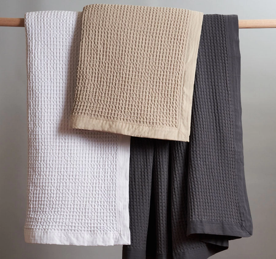 Cotton Waffle Blanket Range Linen - Image 3