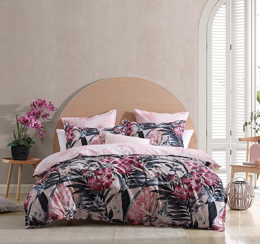 Hummingbird Quilt Cover Set Range Blush