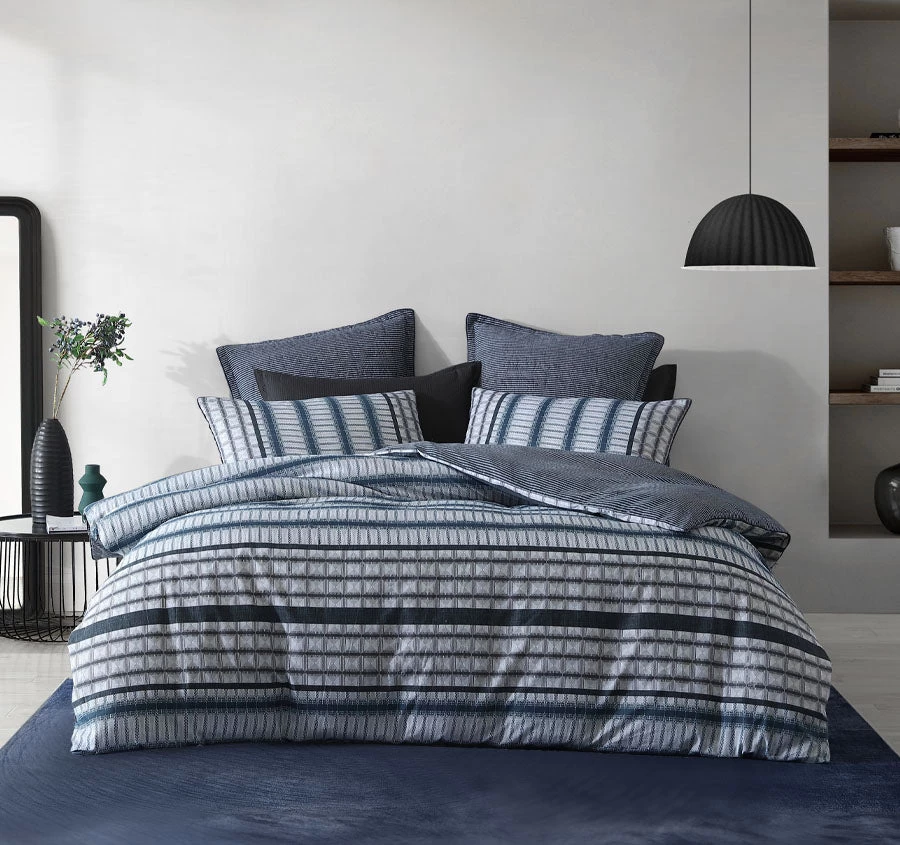 Mason Quilt Cover Set Range Indigo