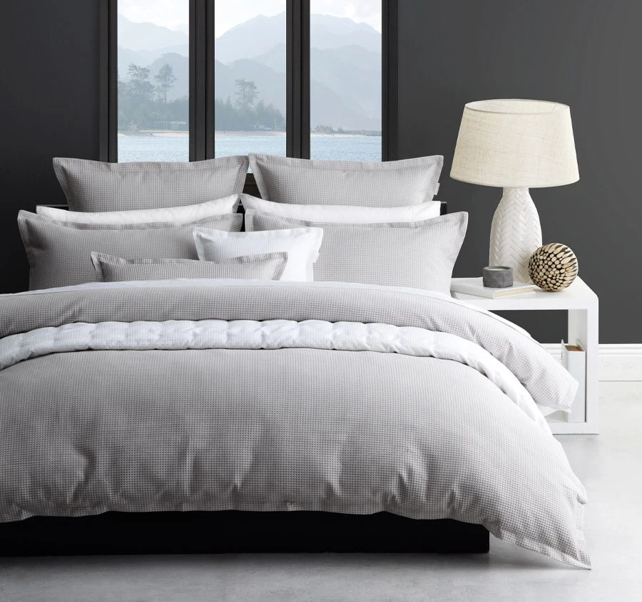 Ascot Quilt Cover Set Range Pewter