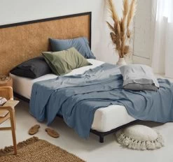 Nara 400THC Bamboo Cotton Mega Sheet Set Range Bluestone