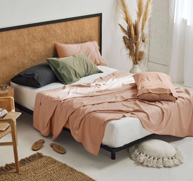 Nara 400THC Bamboo Cotton Mega Sheet Set Range Clay