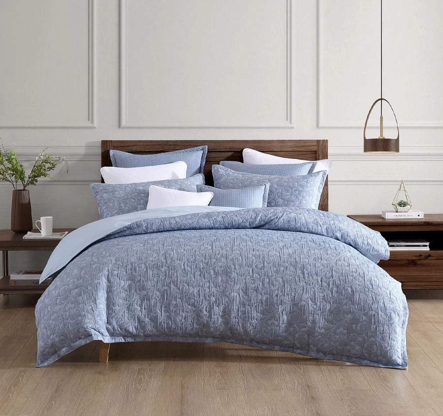 Leoni Quilt Cover Set Range Blue