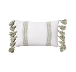 Jacquard Stripe 30x50cm Filled Cushion Sage