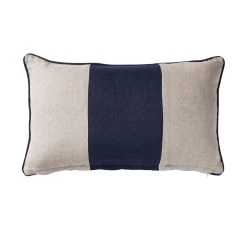 Linen Laguna Stripes 30x50cm Filled Cushion Navy