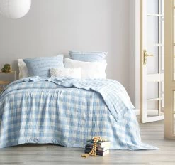 Gingham Blanket Range French Blue