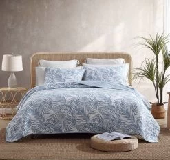 Tommy Bahama Palm Day Coverlet Set Blue Canal