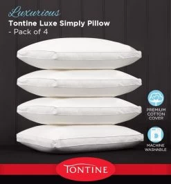 Luxe Luxury 4 Pack Medium Pillows