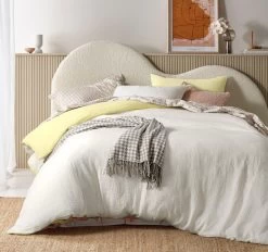 Hugo Reversible Quilt Cover Set Range White And Butter